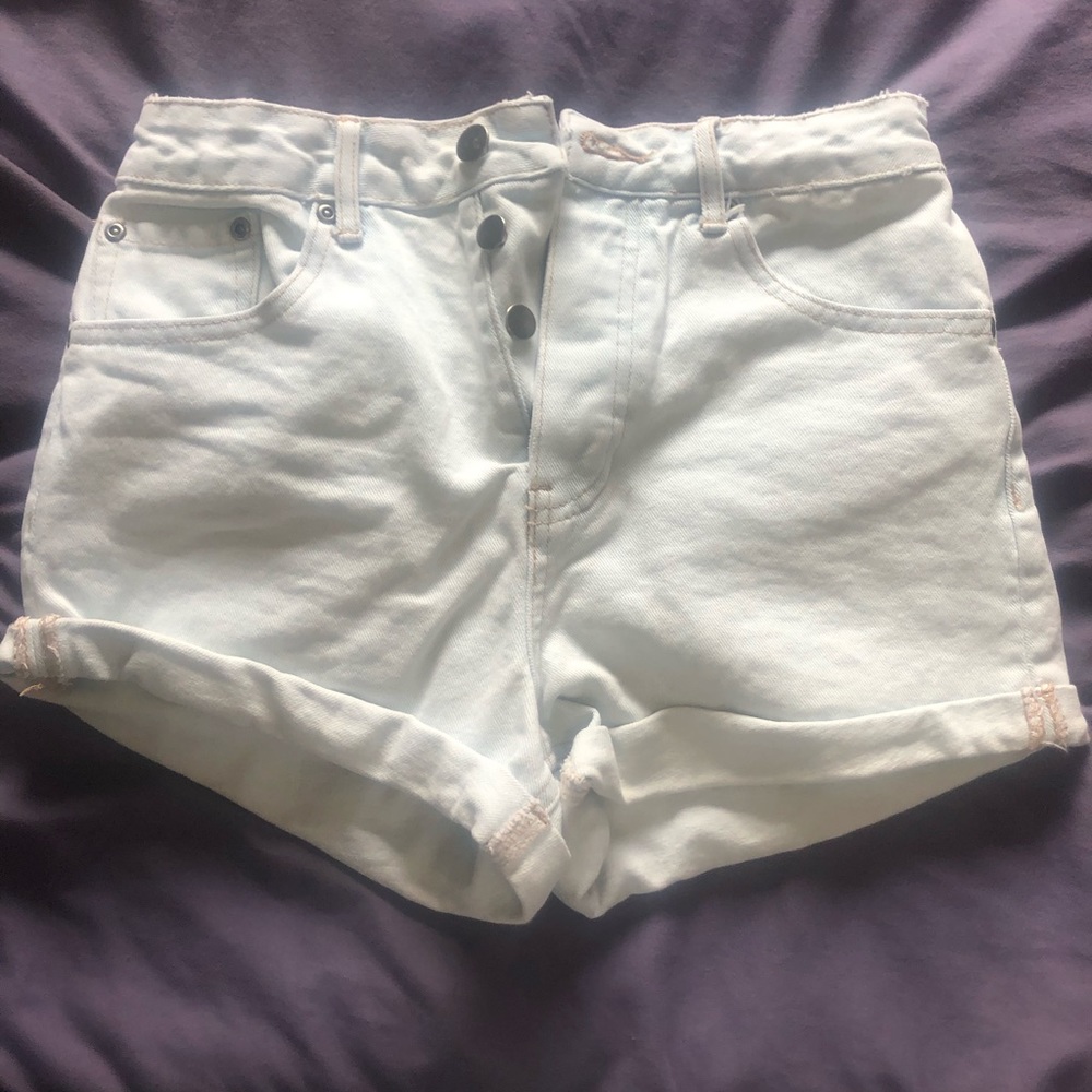 Button fly jean shorts